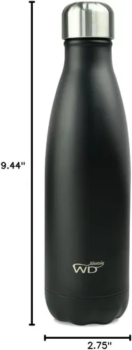 Miniatura 4 de WD Lifestyle Botella de agua de acero inoxidable, 17 onzas líquidas, recipientes aislados al vacío de doble pared, mantiene las bebidas frías