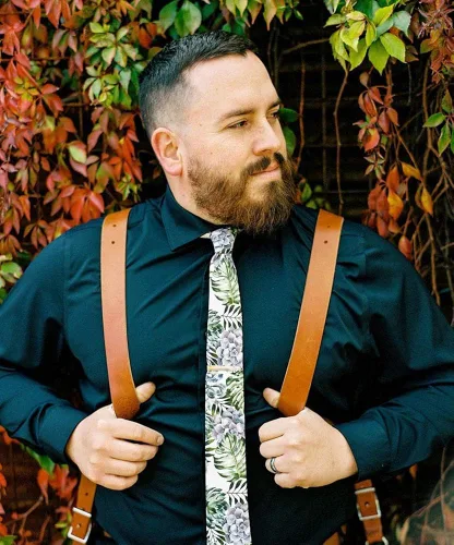 Miniatura 6 de DAZI - Corbata de algodón para hombre, diseño floral, ideal para bodas, novios, novios, misiones, bailes, regalos.