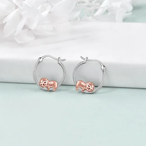 Miniatura 2 de VONALA Bonitos aretes de aro de plata de ley 925, regalos de cumpleaños para mujeres y niñas
