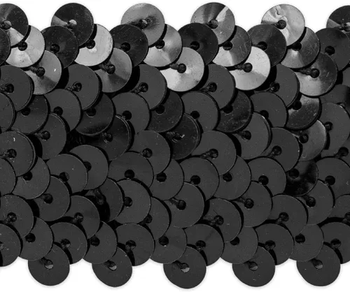 Trims by the Yard Artesanía metálica elástica de 4 hileras de lentejuelas duraderas para disfraces, moda y decoración del hogar, 1 1/2 pulgadas,