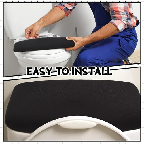Miniatura 4 de Hoolerry 4 Piezas Cubierta de Tapa de Tanque de Inodoro Universal Cubierta Trasera de Tanque de Inodoro Suave y Absorbente de Repuesto con Parte