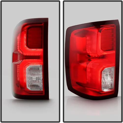 Miniatura 5 de KEEKPO - Para Chevy Silverado 1500 del 2016 al 2018, juego de luces LED de cola de fábrica, luces de freno de reemplazo, izquierda+derecha Rojo