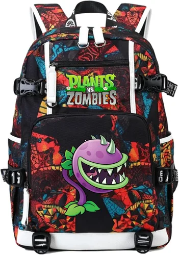 Miniatura 20 de ISaikoy Game Plants vs. Zombies - Mochila de hombro para libros, mochila escolar, mochila para computadora portátil, color rojo1