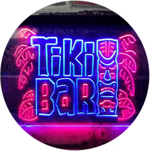 Miniatura 10 de ADVPRO Tiki Bar Mask Beer Pub Club Wine Dual Color LED Neon Sign Blue & Red 12" x 8.5" st6s32-i3139-br