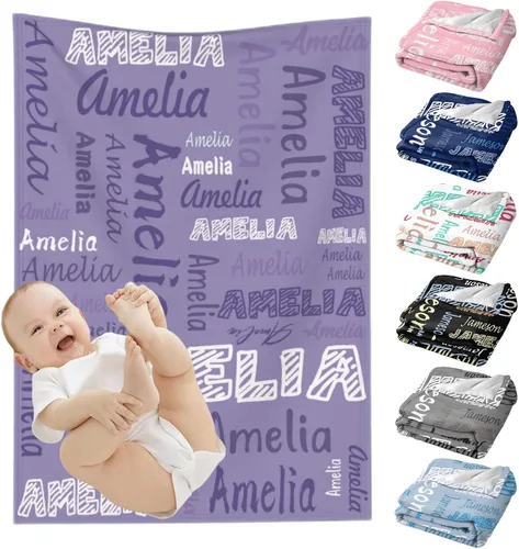 Miniatura 8 de Mantas de bebé personalizadas para niñas y niños, regalos personalizados para bebés, niñas y niños