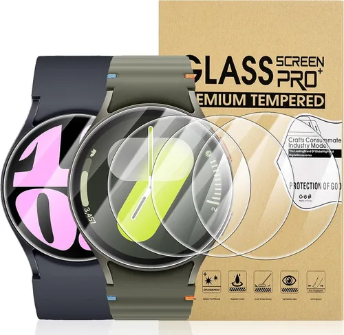Suoman Paquete de 4 para Samsung Galaxy Watch 6/Galaxy Watch 7 de 44 mm Protector de pantalla, [Antiarañazos] 2.5D Dureza 9H Película protectora de