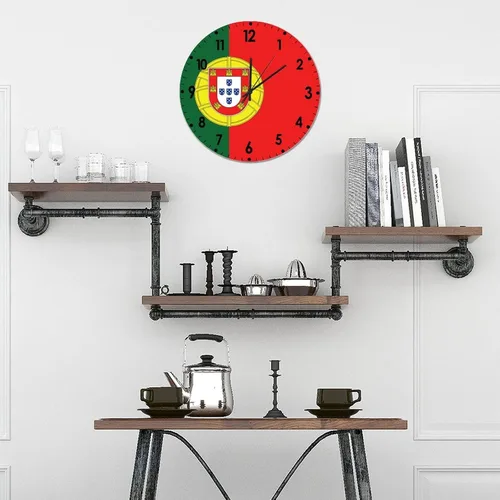 Miniatura 392 de Cheyan Reloj de pared con bandera de Canadá de 12 pulgadas, silencioso, sin tictac, de PVC, funciona con pilas, reloj redondo decorativo, regalo