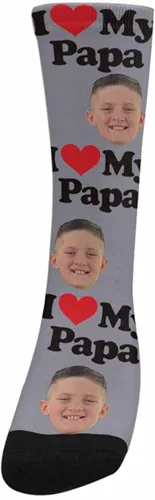 Miniatura 2 de Calcetines personalizados para la cara convierten tu foto en Santa Claus calcetines personalizados unisex para regalo único
