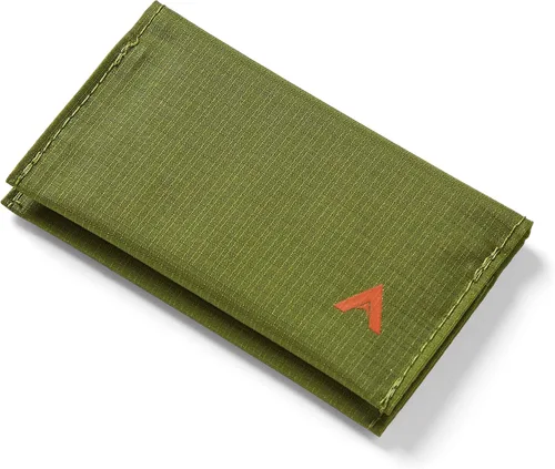 Allett Cartera con tarjetero, color verde cala, nailon, plegable, con capacidad para 2-12 tarjetas de visita, delgada, minimalista, bolsillo