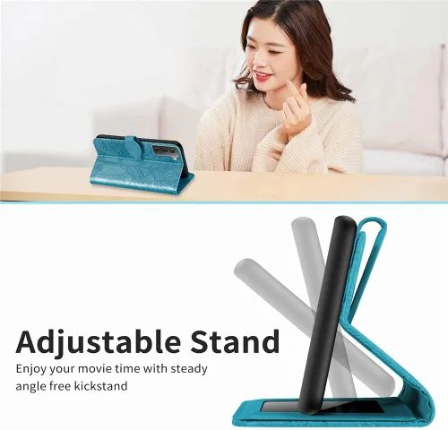 Miniatura 6 de Funda para Samsung Galaxy S21 FE, Samsung S21 FE 5G, piel sintética de alta calidad en relieve con diseño de árbol [atril] [ranuras para tarjetas]
