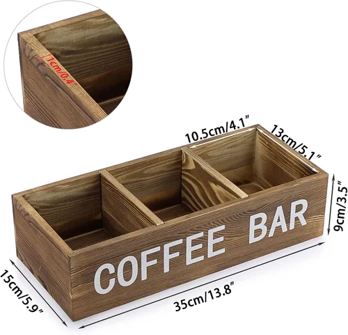 Miniatura 2 de ELLDOO Caja de almacenamiento para cápsulas de café con rejillas extraíbles, organizador de estación de café para taza K, accesorios de café
