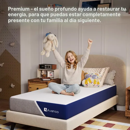 Miniatura 12 de Avenco Colchón individual de 8 pulgadas con espuma de celda abierta para una comodidad transpirable, colchones de espuma viscoelástica de gel