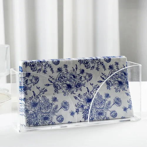 Miniatura 7 de Servilletero acrílico para toalla de invitados para mesa, soporte para toallas de invitados, soporte vertical transparente impermeable para mesa