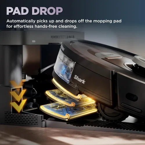 Miniatura 7 de Shark PowerDetect NeverTouch, Autovaciado y Autollenado, Robot Aspirador y Mopa sin Bolsa, Capacidad de Suciedad de 30 Días, Base HEPA, Tanque