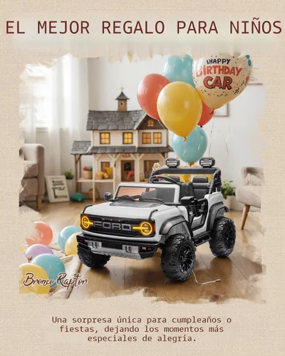 Miniatura 4 de First Ride On - Coche de juguete con licencia Ford Bronco Raptor de 24 V y 2 plazas para niños, coche eléctrico con batería, control remoto