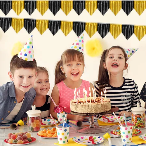 Miniatura 4 de Pancarta 3P con flecos metálicos para colgar en la pared, telón de fondo para desfiles, flotadores, guirnaldas, bodas, fiestas, graduación, clase
