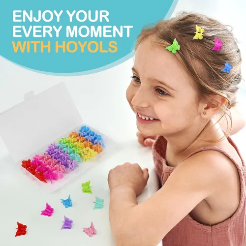 Miniatura 5 de HOYOLS Mini pinzas para el cabello de mariposa, pinzas pequeñas Y2K para mujeres y adolescentes, bonitos accesorios de cabello de los años 90