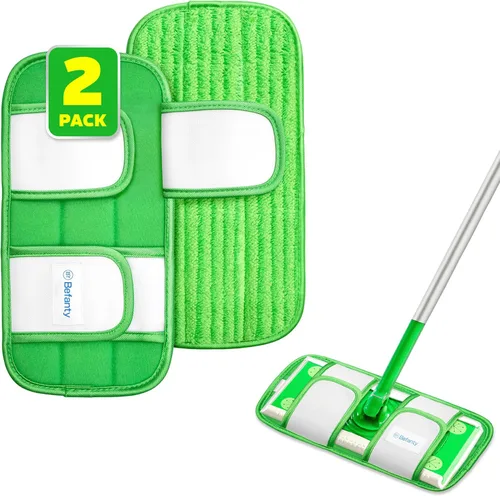 Paquete de 2 almohadillas de microfibra reutilizables, compatibles con Swiffer Sweeper, paños lavables a máquina, repuestos para limpieza de todos