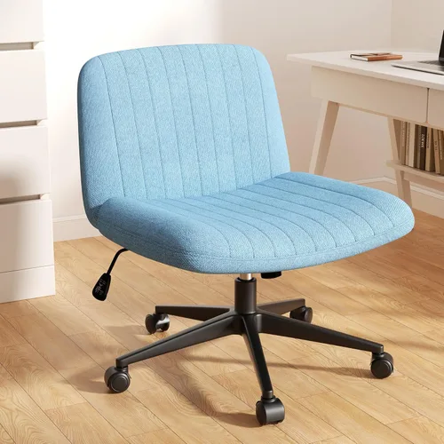 Silla cruzada con ruedas, silla de oficina con patas cruzadas, sillas de oficina sin brazos, sillas de oficina giratorias de altura ajustable de