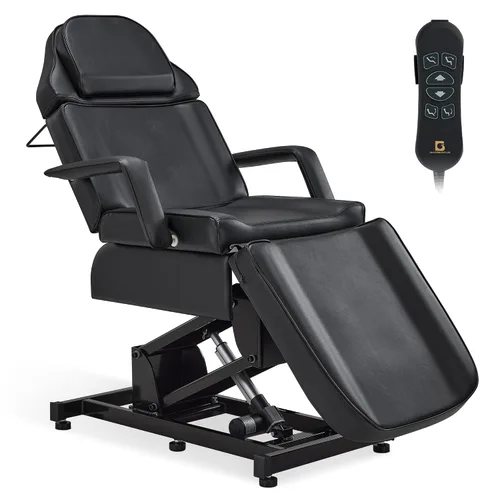BarberPub Cama facial totalmente eléctrica con 3 motores para esteticista, silla de tatuaje eléctrica para cliente, cama facial para esteticista,