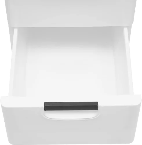 Miniatura 5 de Gabinete de almacenamiento de plástico blanco de 5 niveles con 5 cajones verticales para ropa con ruedas, gabinete de almacenamiento