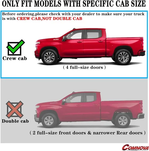 Miniatura 2 de COMNOVA Estribos de Aluminio Compatibles con 2007-2018 Silverado/GMC Sierra 1500 2500HD 3500HD Crew Cab, 2019 Silverado/Sierra 2500HD 3500HD Crew