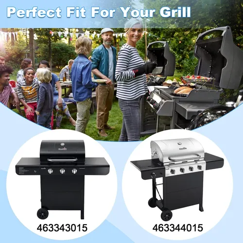 Miniatura 2 de Piezas de repuesto para parrilla Charbroil Advantage 463344015, 3 quemadores 463343015, rejillas de parrilla de hierro fundido, tubos de quemador