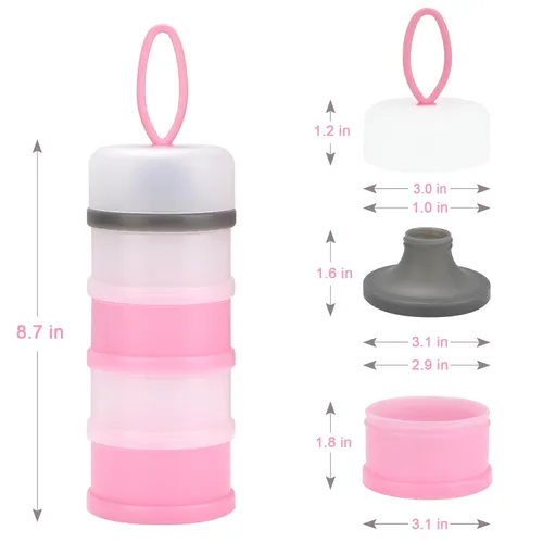 Miniatura 7 de Accmor 2 unidades de dispensador de fórmula para bebés para llevar, dispensador de fórmula apilable, contenedor de fórmula para llevar, contenedor