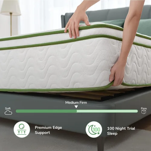 Miniatura 5 de Novilla King Mattress- Colchón híbrido de espuma viscoelástica de gel de 12 pulgadas con bobina de bolsillo para alivio de presión y aislamiento