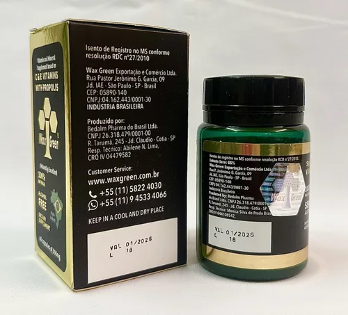 Miniatura 3 de 4 paquetes de propóleo de abeja verde de cera 500 mg (60 cápsulas)