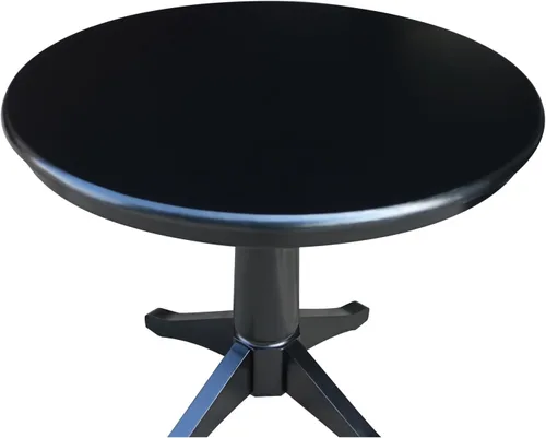 Miniatura 4 de International Concepts - Mesa de pedestal redonda de 36 pulgadas, 28.9 pulgadas de alto, color negro