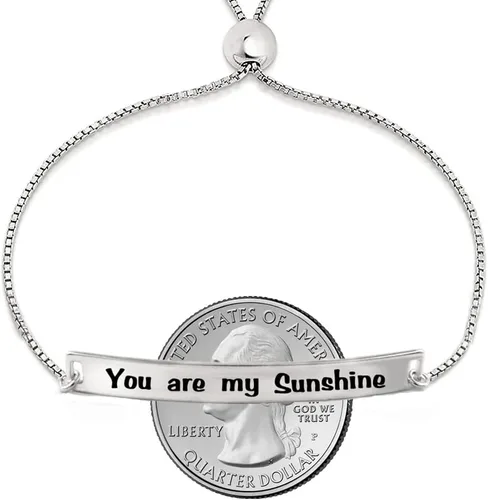Miniatura 3 de Savlano Pulsera de plata de ley 925 grabada inspiradora ajustable para mujer, viene con caja de regalo, fabricada en Italia