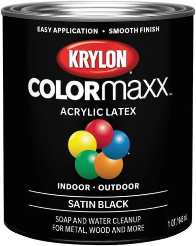 Miniatura 19 de Krylon K05647007 COLORmaxx - Pintura acrílica de látex para uso en interiores y exteriores, 1 cuarto de galón (paquete de 1), negro, 31 onzas
