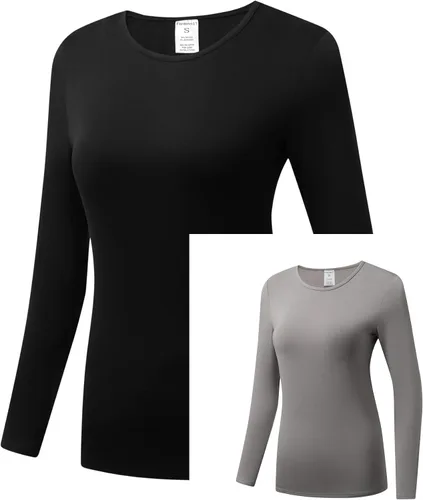 Miniatura 3 de Formeet17 Paquete de 2 camisetas de manga larga para mujer