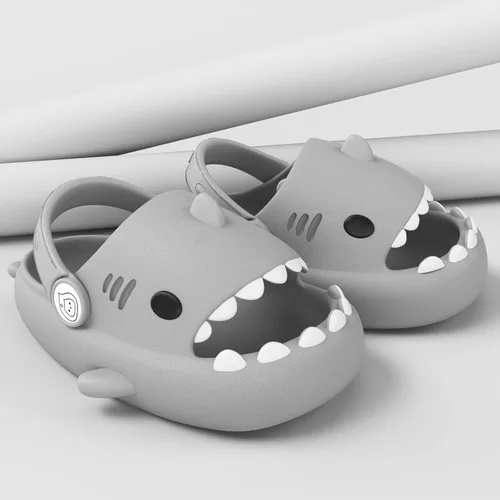 Miniatura 4 de Metogo Cloud Shark - Pantuflas antideslizantes con punta abierta para adultos, mujeres y hombres, lindas sandalias ligeras en la playa y ducha
