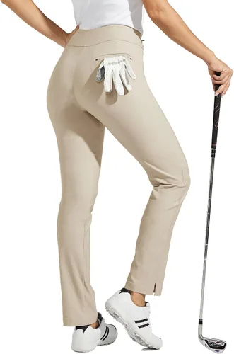 Miniatura 2 de Willit Pantalones de golf para mujer, elásticos, casuales, de secado rápido, pantalones de senderismo con control de abdomen