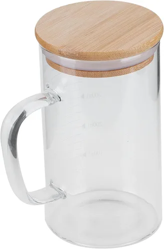 Miniatura 4 de Taza de vidrio, taza medidora de vidrio de borosilicato con tapa, resistente al calor, suministros para bebidas para hotel, restaurante, hogar