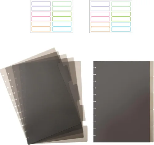 Miniatura 12 de Cuaderno de espiral encuadernado en disco Yoment Personalizable Diario en espiral recargable Cuaderno de 5 asignaturas con páginas removibles 120