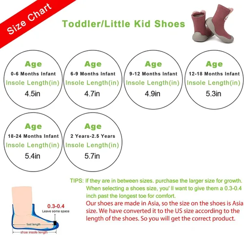 Miniatura 2 de Zapatos de calcetín para bebé, suela de goma suave, antideslizante, para interiores, para bebés, niños y niñas, zapatos de entrenamiento