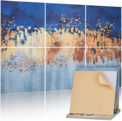 VEVOR Paquete de 6 Paneles Acústicos de Arte, 70.87 x 47.24 x 0.4 pulgadas Azulejos de Pared Insonorizados, Tableros Autoadhesivos Decorativos de