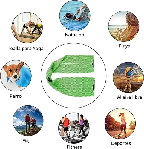 Miniatura 6 de Ponpon 10 toallas de enfriamiento para el cuello y la cara, toalla de enfriamiento de microfibra para gimnasio, viajes, yoga, campamento, correr