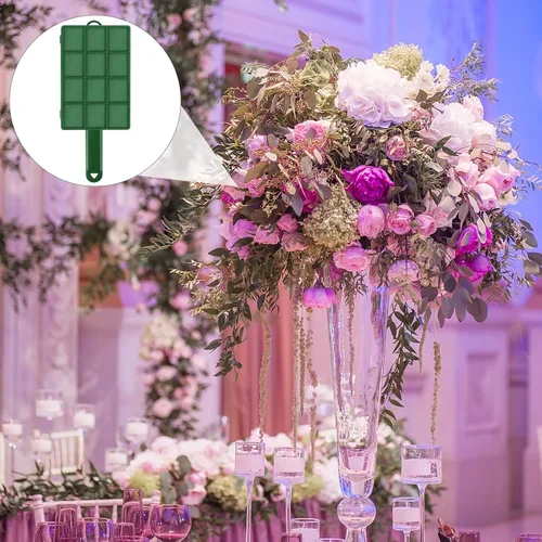 Miniatura 6 de Hahood Jaula de espuma floral de 2 piezas con arreglo floral de espuma floral rectangular con mango para flores frescas, decoración de fiesta