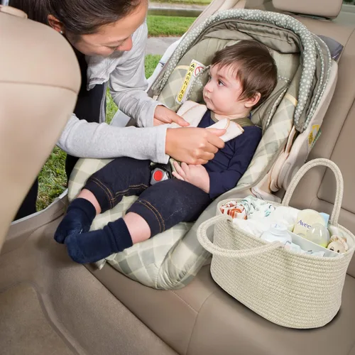 Miniatura 41 de Organizador de pañales para bebé con cuerda de algodón para niña o niño, cesta de almacenamiento portátil para guardería, bolsa de transporte