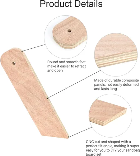 Miniatura 3 de SCOTTCHEN Patas para tablero de cornhole, 4 patas plegables precortadas con herrajes, accesorios de repuesto para tableros estándar de Cornhole