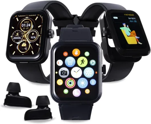 Reloj inteligente con auriculares, pantalla HD de 1.85 pulgadas para hombres, reloj Bluetooth 2 en 1 con monitor de sueño, frecuencia cardíaca,