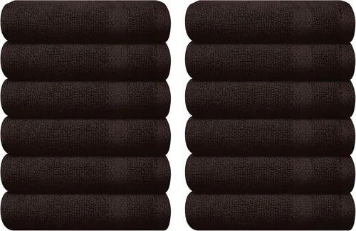 Miniatura 84 de GLAMBURG - Juego de 12 toallas faciales ultrasuaves de 13 x 13 pulgadas, 100% algodón, duraderas y altamente absorbentes, ideales para baño, cocina
