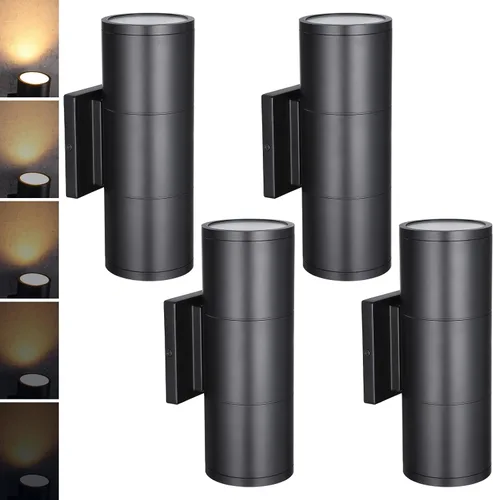 Miniatura 13 de LEONLITE Lámpara de pared LED cilíndrica de 12 pulgadas, 5CCT, para exteriores, 120-277 V, regulable, de aluminio, impermeable, de alta gama, lista