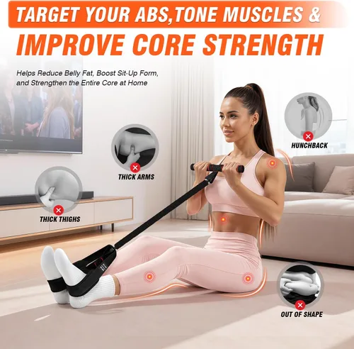 Miniatura 4 de Bandas de resistencia de pedal con asas, bandas de ejercicio mejoradas para mujeres para entrenamiento de cuerpo completo, núcleo, ABS, piernas