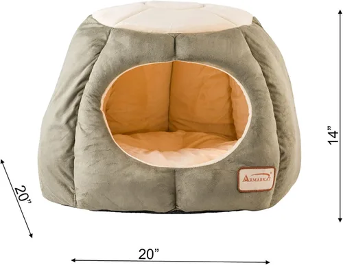 Miniatura 5 de Armarkat Cama para gatos, verde laurel y beige