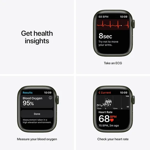 Miniatura 3 de Apple Watch Series 7 [GPS 41mm] Reloj inteligente con caja de aluminio verde y correa deportiva Clover. Rastreador de actividad física, aplicaciones
